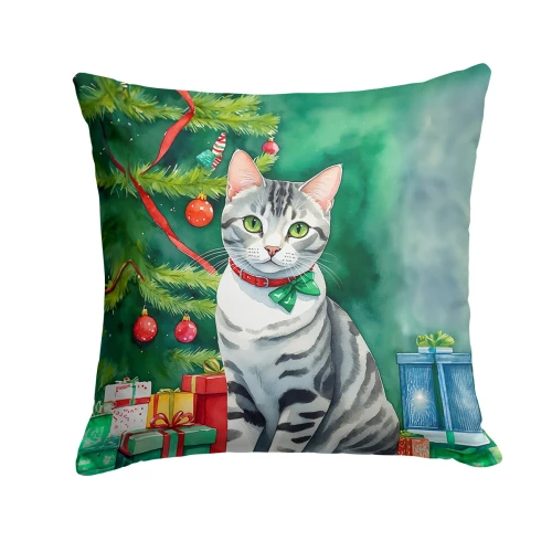 Christmas American Shorthair Throw Pillow