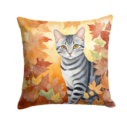 Fall American Shorthair Cat Throw Pillow