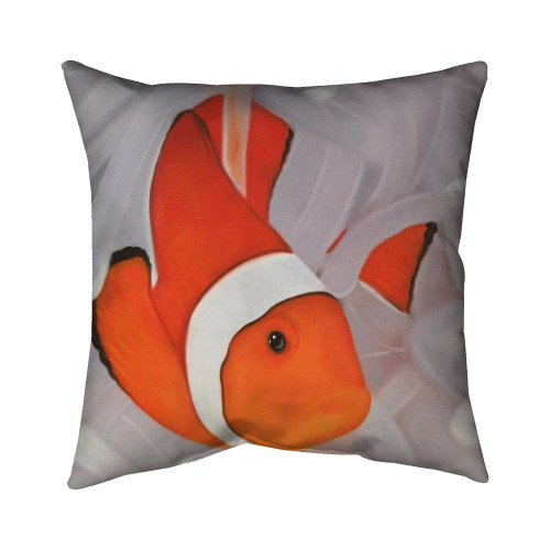 Clownfish in Coral Throw Pillow
