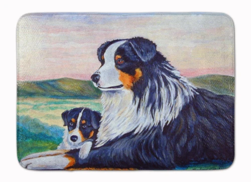 Meadow Aussie & Pup Memory Foam Rug