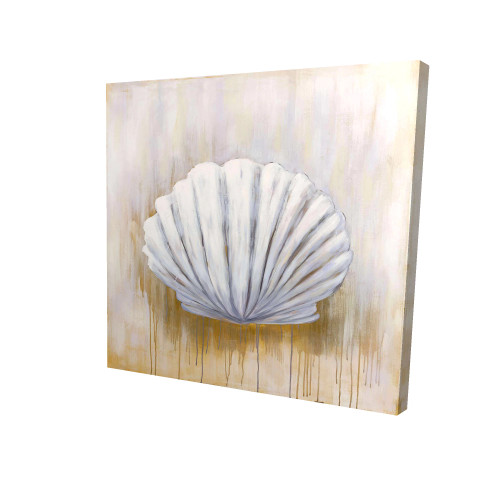 White Shell on Yellow Fine Art Print