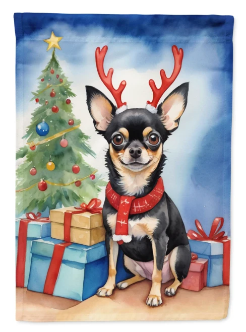 Holiday Reindeer Chihuahua House Flag