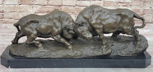 Fighting Bulls Bronze Sculpture