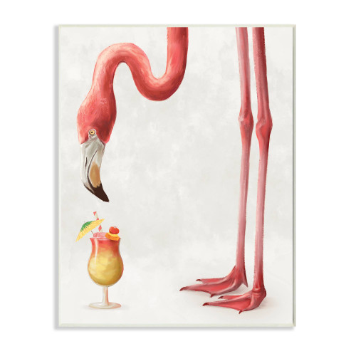 Thirsty Flamingo Art Print Plaque 