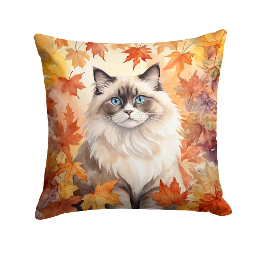 Fall Ragdoll Cat Throw Pillow