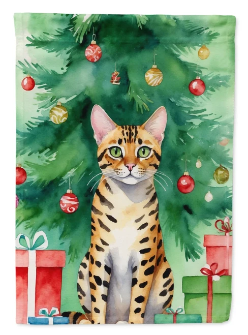 Christmas Bengal Cat Flag