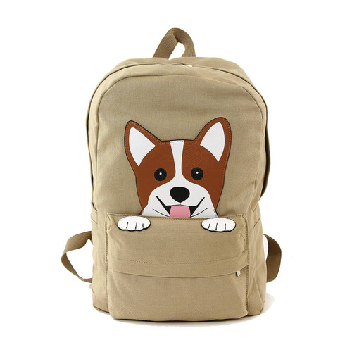 Corgi Canvas Backpack