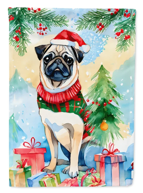 Christmas Pug Flag