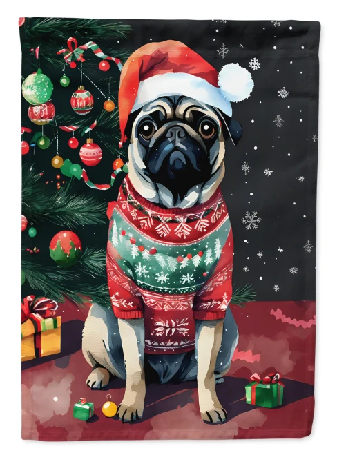 Christmas Pug Flag