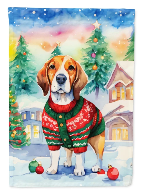 Christmas Beagle Flag