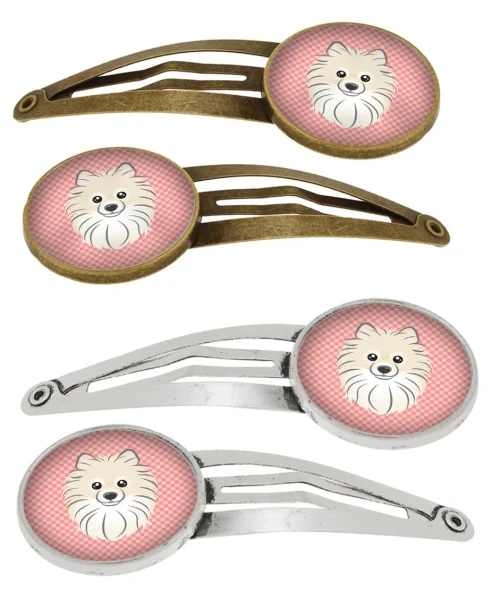 Chic Pink Pomeranian Hair Clip Set