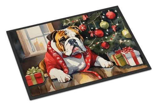 Cozy Christmas Bulldog Doormat