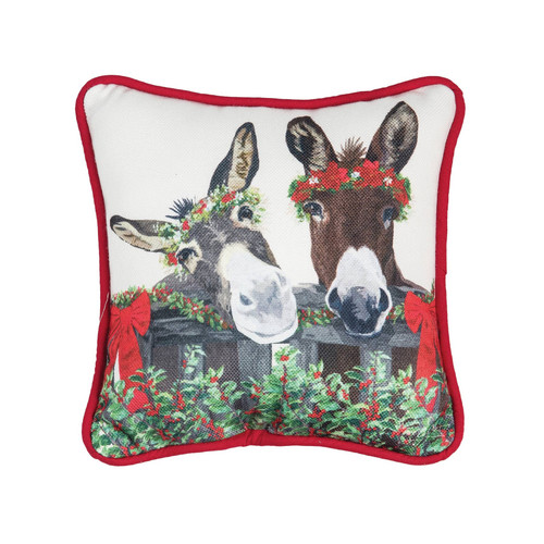 Christmas Donkey Throw Pillow