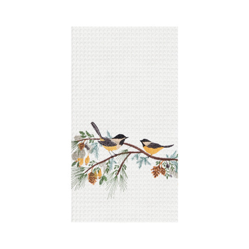 Pine Tree Chickadee Kitchen Towel