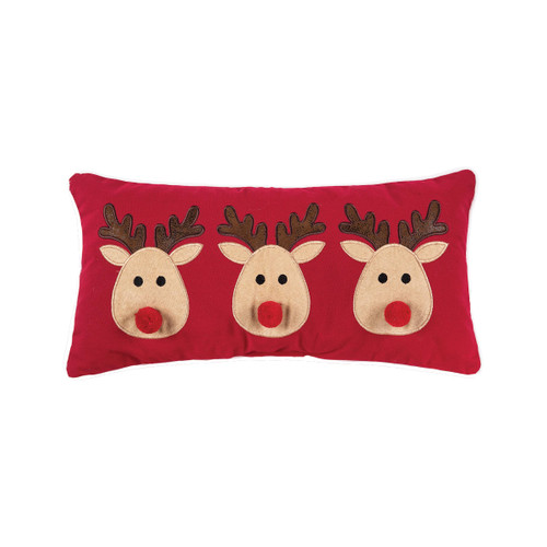 Rudolph Trio Christmas Throw Pillow