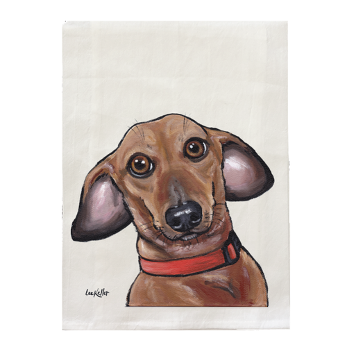 Red Dachshund Kitchen Towel