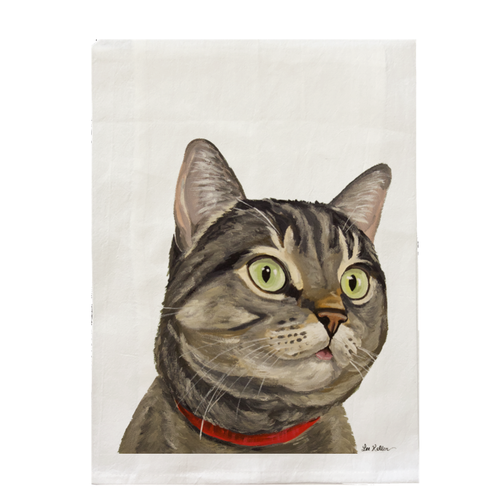 Brown Tabby Cat Kitchen Towel