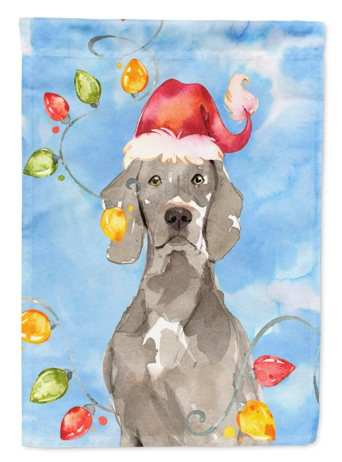Christmas Lights Weimaraner House Flag