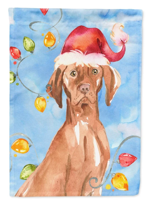 Christmas Lights Vizsla House Flag