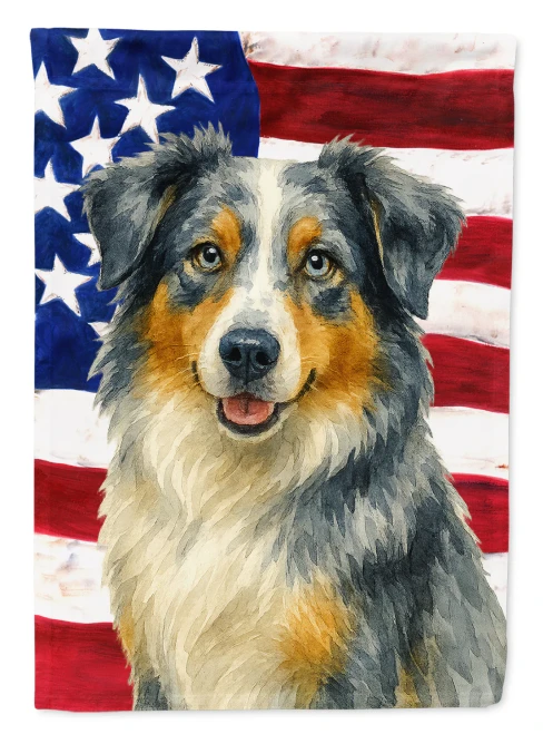 Patriotic Australian Shepherd Flag