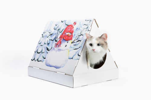Snowman Cat Scratcher House