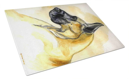 Golden Great Dane Glass Cutting Board