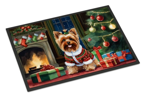Christmas Yorkie Doormat