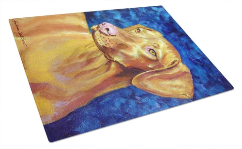 Vizsla on Marble Blue Glass Cutting Board