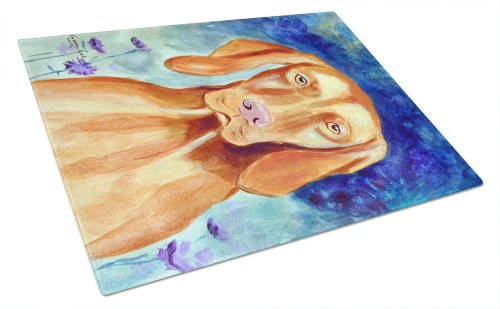 Lavender Vizsla Glass Cutting Board