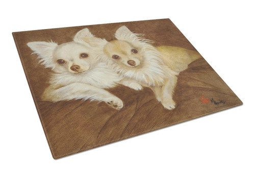 Chihuahua Pair Glass Cutting Board