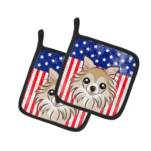 Patriotic Chihuahua Potholder - Set of 2