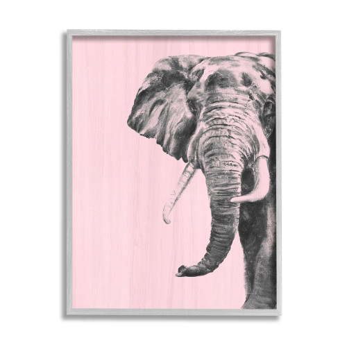 Elephant on Pink Framed Art Print