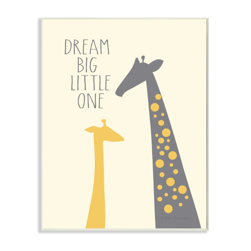 Dream Big Little One - Giraffe & Baby Art Print Plaque