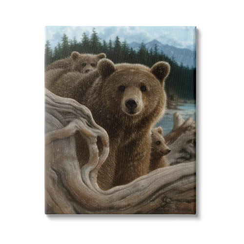 Rustic Grizzly Bear Family Canvas Art Print Rustic Grizzly Bear Family Canvas Art Print