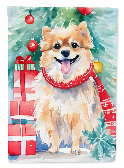 Christmas Pomeranian Flag