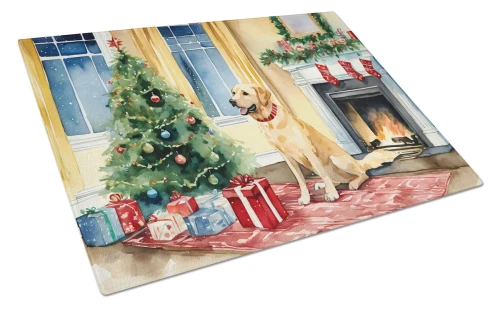 Christmas Yellow Labrador Cutting Board