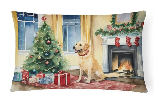Christmas Yellow Labrador Pillow