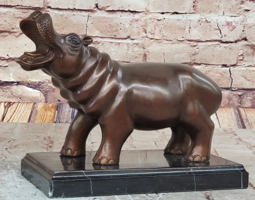 Bronze Hippo Sculpture