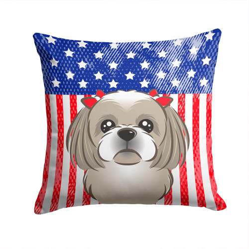 Patriotic Shih Tzu Throw Pillow - Indoor/Outdoor