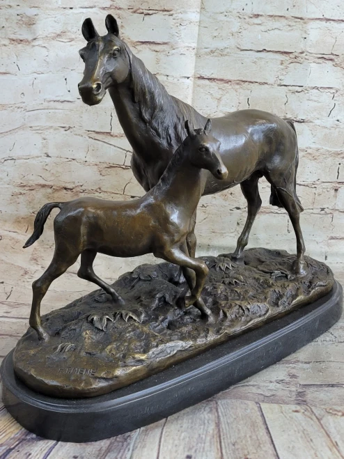 Bronze Horse & Foal Sculpture