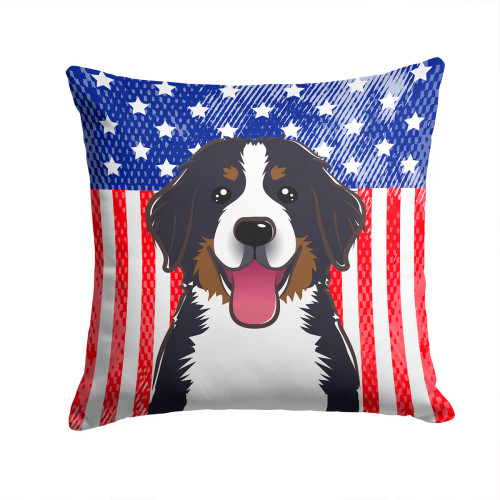 Patriotic Bernese Mountain Dog Pillow