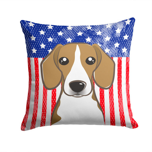 Patriotic Beagle Throw Pillow