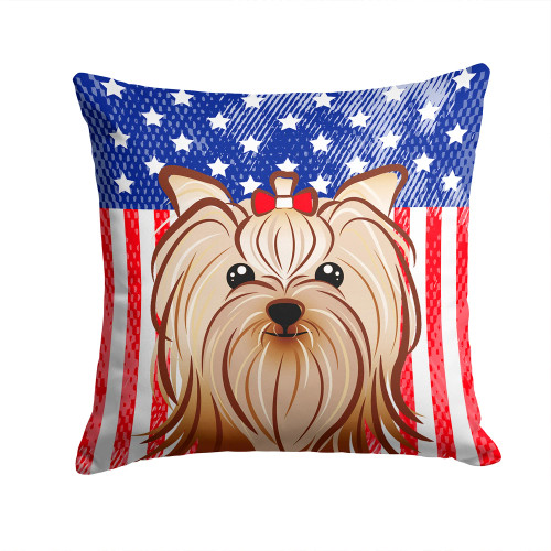 Patriotic Yorkie Pillow