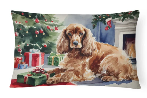 Christmas Cocker Spaniel Dog Throw Pillow