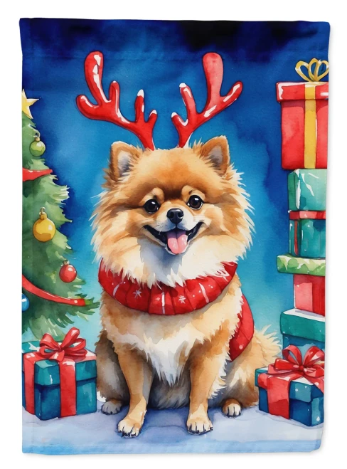 Christmas Pomeranian Flag