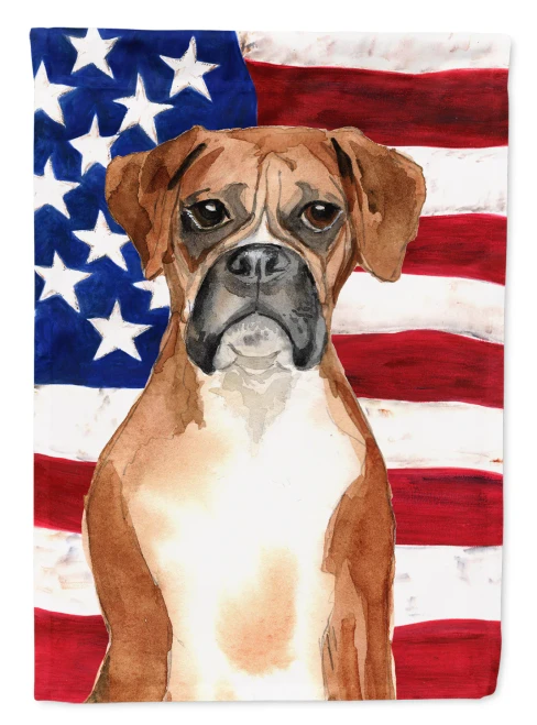 Patriotic Boxer Dog Flag