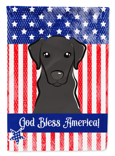 Patriotic Black Lab Garden Flag