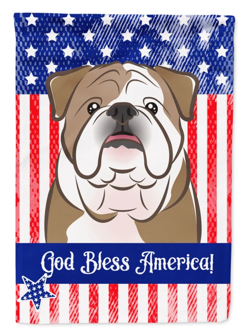 Patriotic Bulldog Garden Flag