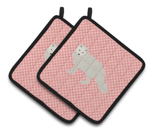 Arctic Fox on Pink Potholder - Set of 2