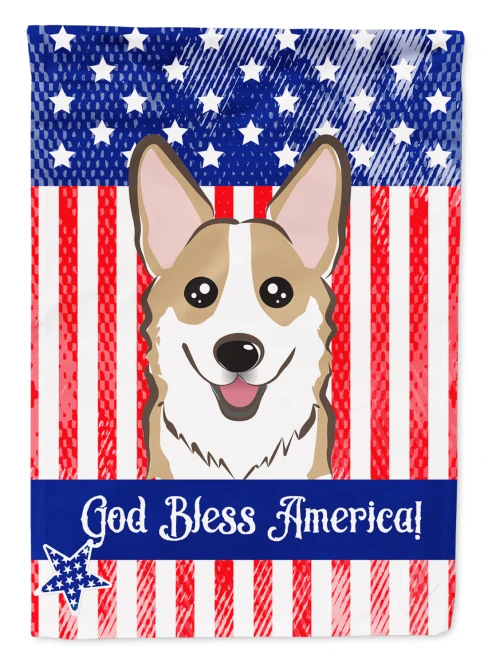 Patriotic Corgi Garden Flag